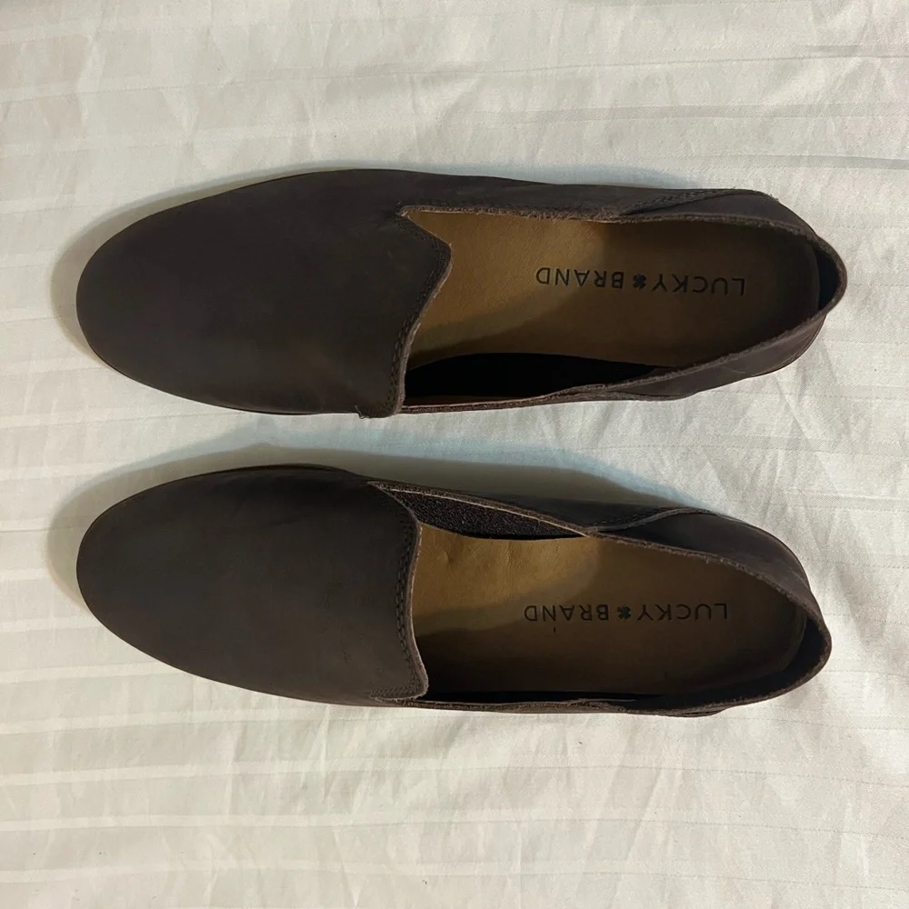 Lucky Brand Dark Brown Slip-On Flats